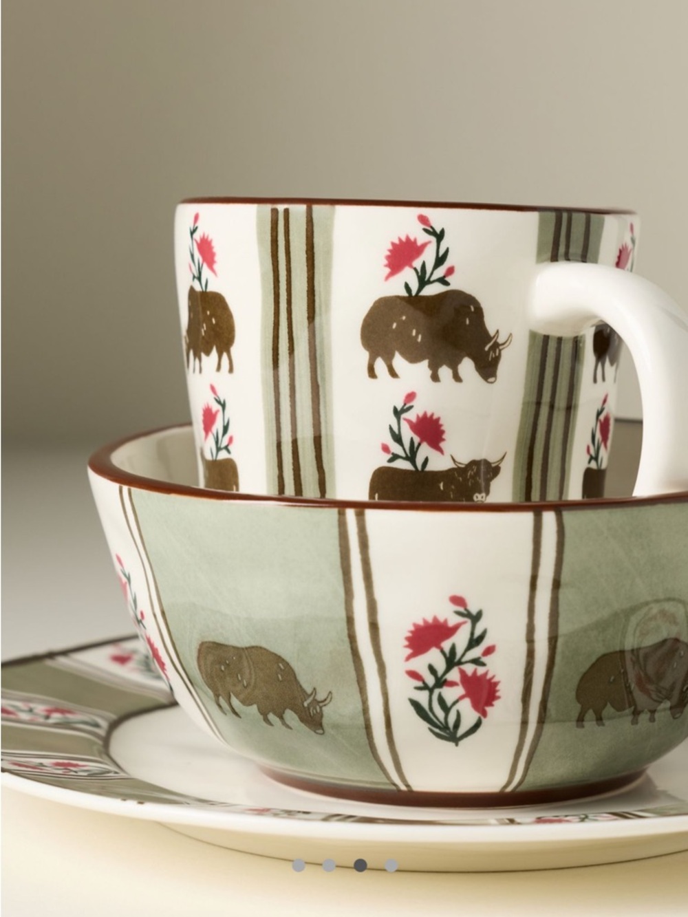 Anthropologie Millie Stoneware Cow Mug NWT - Picture 3 of 3